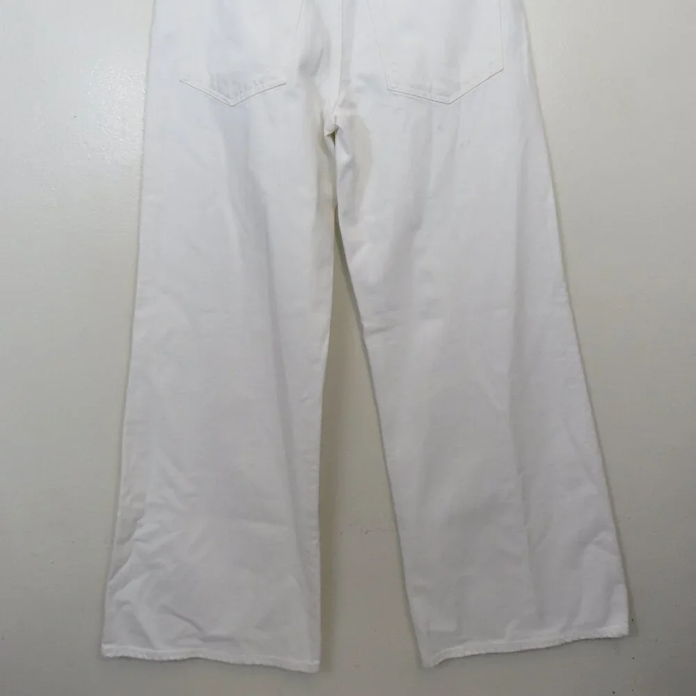 Agolde White Wide-Leg Flare Jeans - Picture 8 of 9